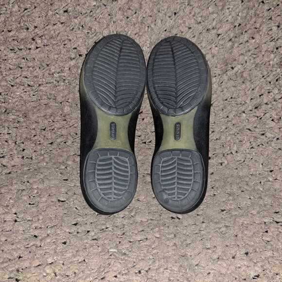 CROCS-Carlie-Ombre White-Black-Peep Toe Flats-Sz 6-Excellent - Picture 7 of 7